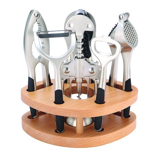 "Smart kitchen organization solutions from KitZenShop™ including rotating spice racks, modular drawer organizers, and decorative wall coverings."