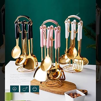 "Essential kitchen tools from KitZenShop™ including digital measuring spoons, precision scales, and bamboo cutting boards."