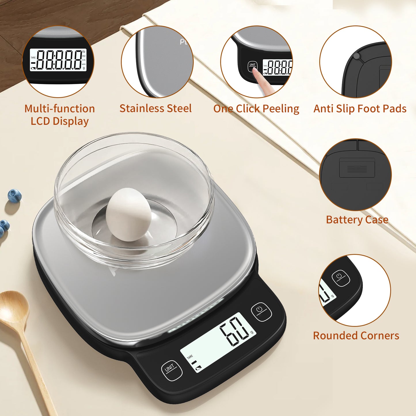 KitZenShop™ High Precision Digital Kitchen Scale