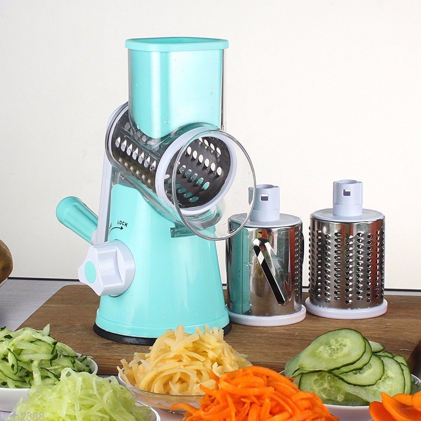 KitZenShop™ Round Mandoline Slicer – Râpe et coupe légumes polyvalente