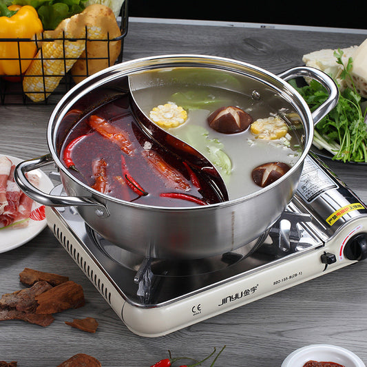 KitZenShop™ Stainless Steel Two-Flavor Mandarin Duck Pot – Hot Pot 2 Saveurs