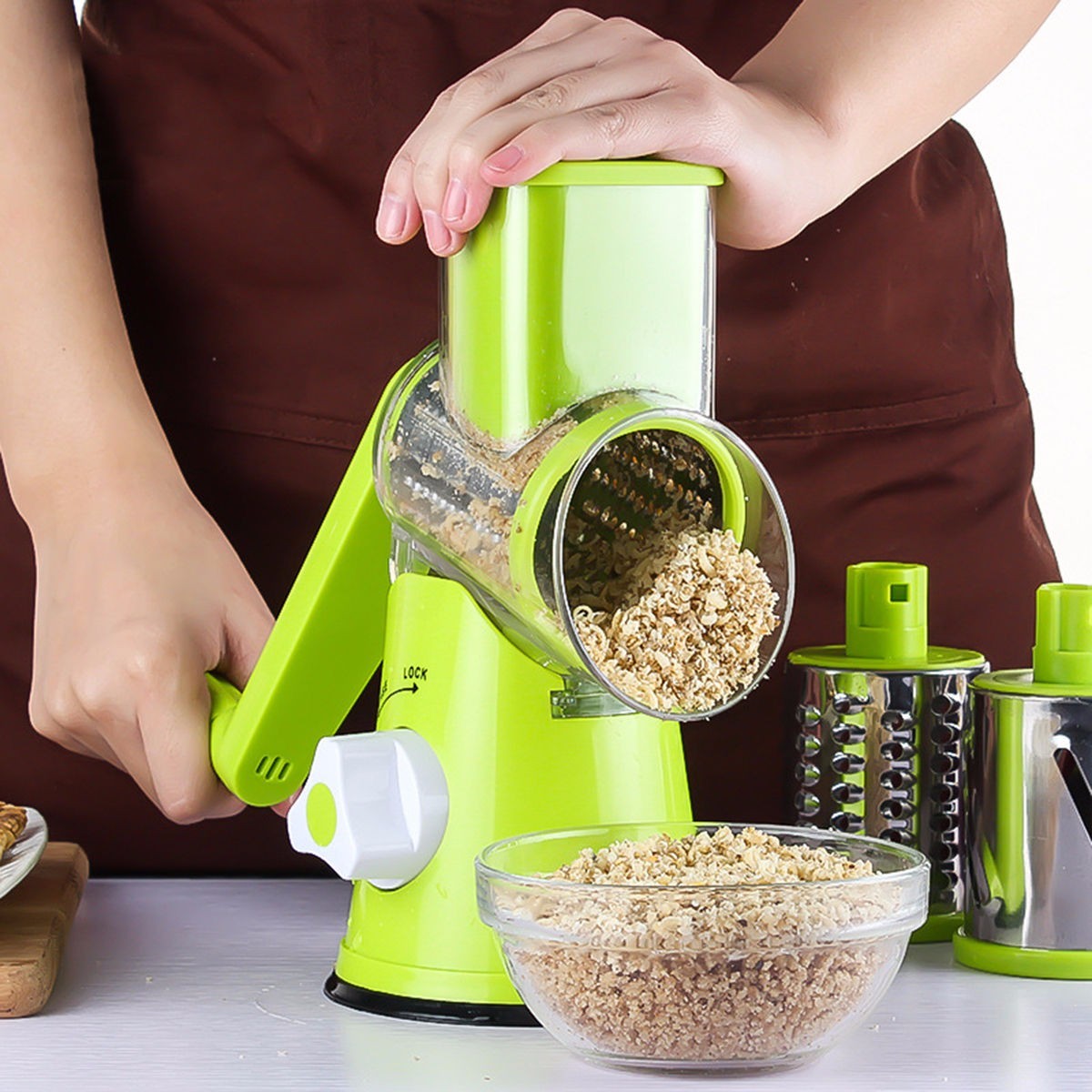 KitZenShop™ Round Mandoline Slicer – Râpe et coupe légumes polyvalente
