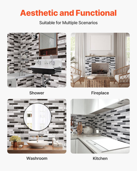 KitZenShop™ 10Pcs Peel And Stick Backsplash