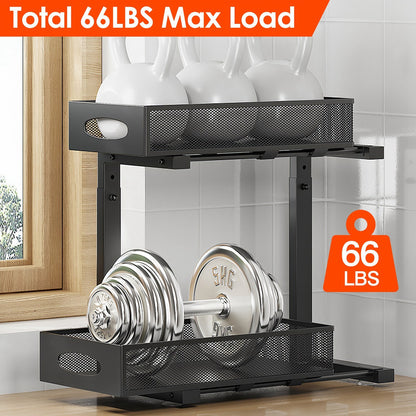 KitZenShop™ 2-Tier Sliding Drawer Organizer — Adjustable Under Sink