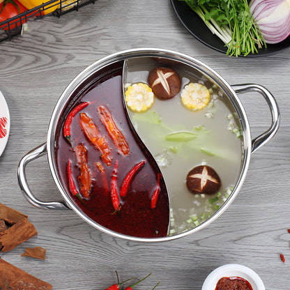 Hot Pot, Mandarin Duck Pot, Two-Flavor, Cuisine, KitZenShop, Acier Inoxydable, Ustensiles, Table, Famille