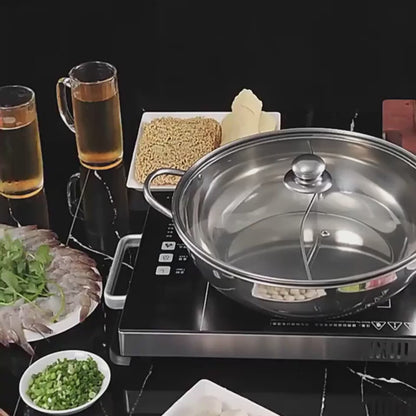 1Hot Pot, Mandarin Duck Pot, Two-Flavor, Cuisine, KitZenShop, Acier Inoxydable, Ustensiles, Table, Famille